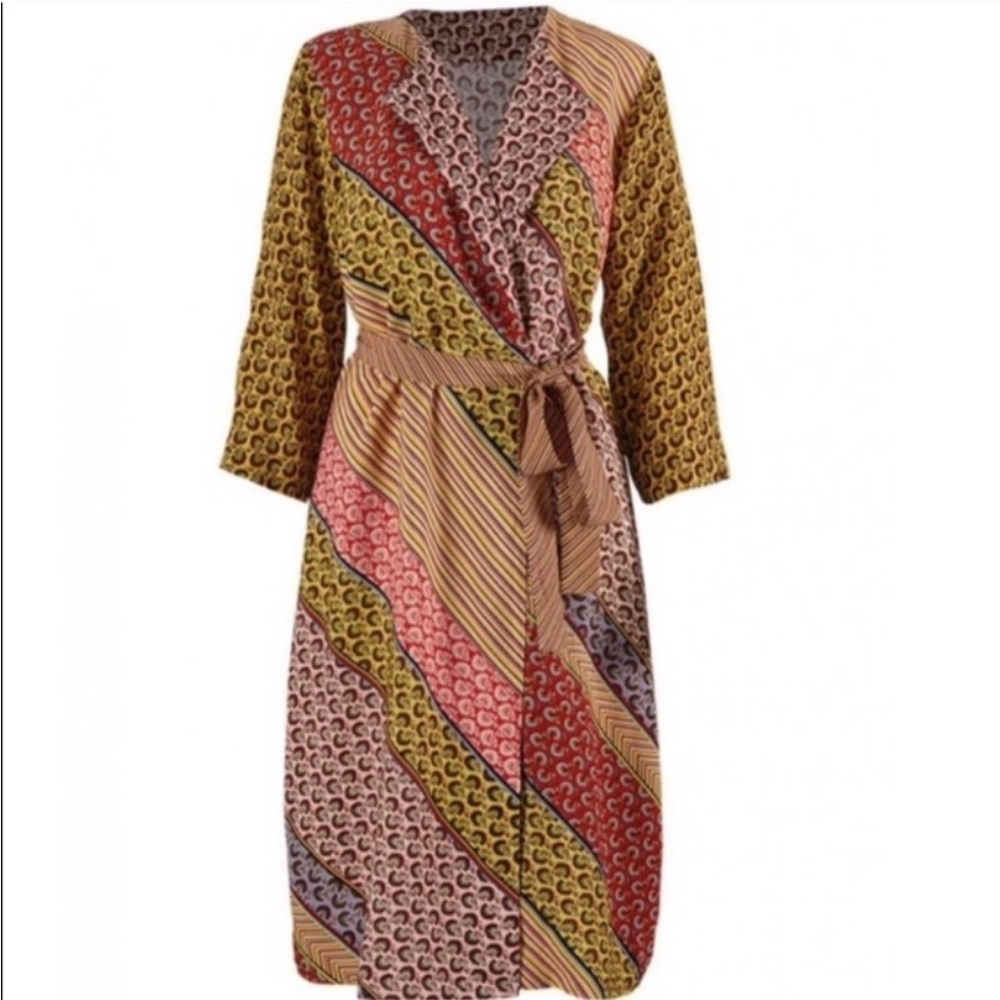 Cabi Poet Jacket Patchwork Kimono #5664 Boho Patchy Size M